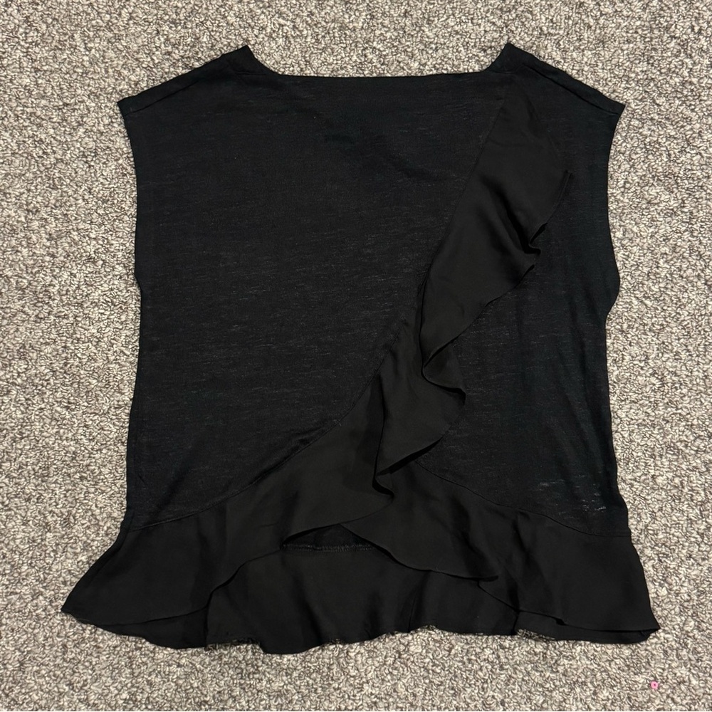 Banana Republic Black Sleeveless Knit Top with Subtle Texture - Picture 2 of 5